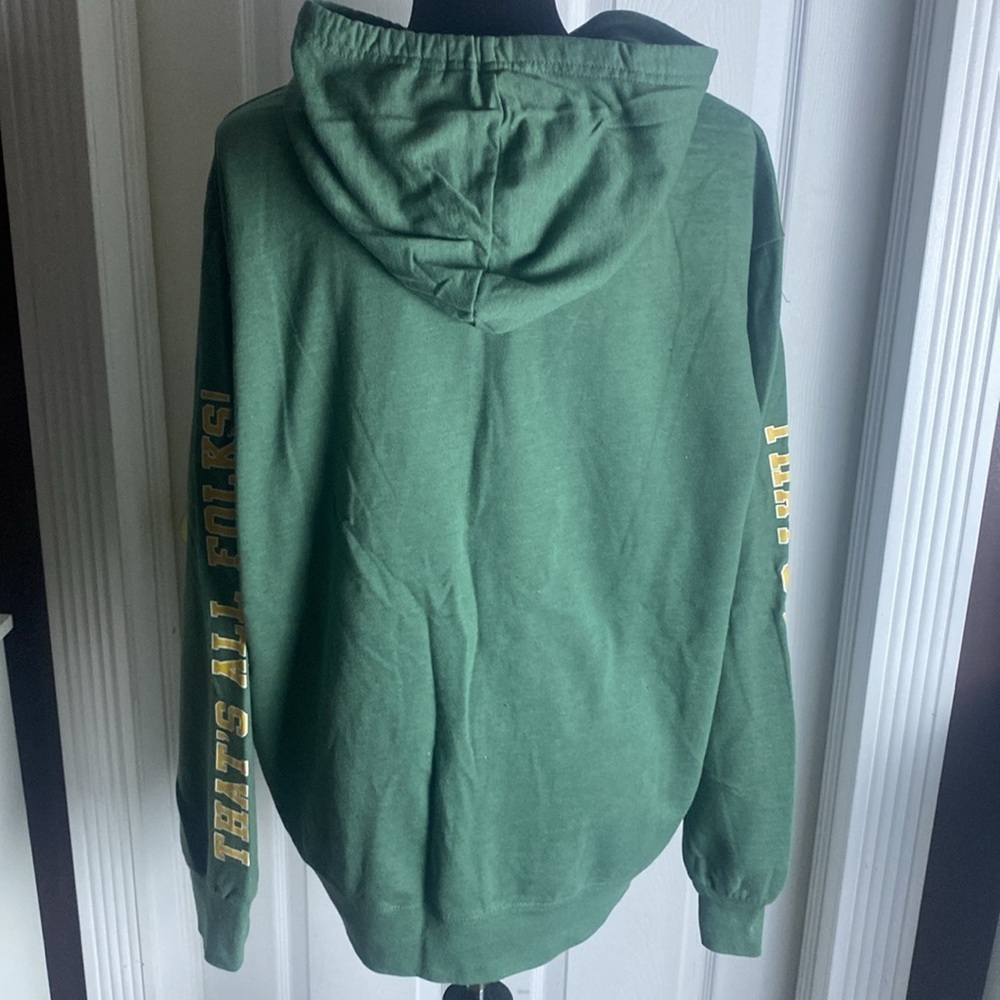 Looney Tunes Heather Green Hoodie Bugs Porky Marvin Tweety Taz Daffy + Sz L - Picture 4 of 4